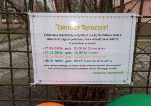 Informacja dotycząca dni otwartych.