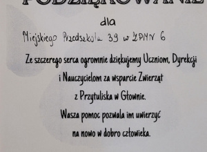 Podsumowanie zbiórki dla Przytuliska dla zwierząt w Głownie