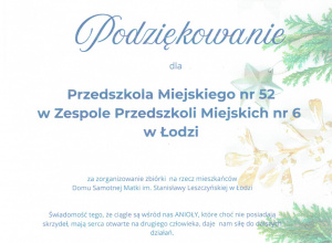 “Pakiet dla Malucha. Kaszka i pielucha” - podziękowanie