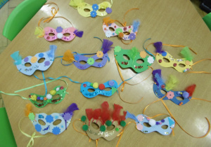 Maski wykonane przez dzieci.