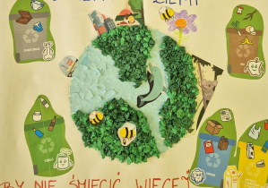 Plakat przedstawający planetę Ziemię.