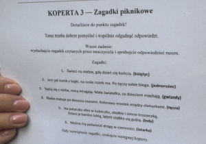 Zdjęcie koperty - zadania piknikowego.