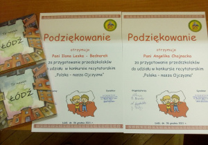 podziekowania dla nauczycieli przygotowujących dzieci do udziału w konkursie