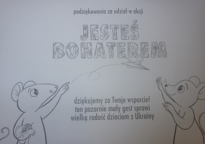 podziękowanie za udział w akcji