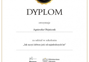 Dyplom dla nauczyciela "Zdrowe dzieci"
