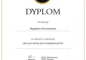 Dyplom dla intendenta "Zdrowe dzieci"