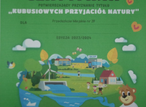 Certyfikat Kubusiowych Przyjaciół Natury