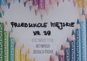 dyplom za udział w akcji "Kolorowe kredki"