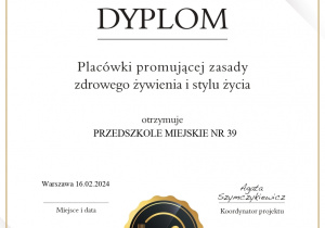 Dyplom "Zdrowe dzieci"